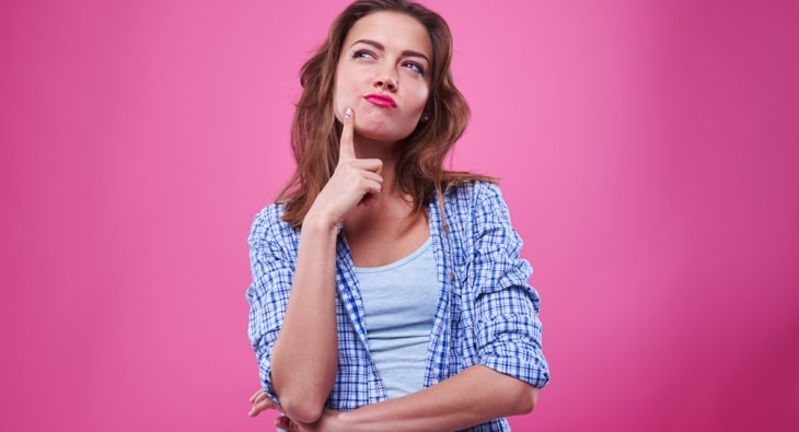 Woman looking thoughtful