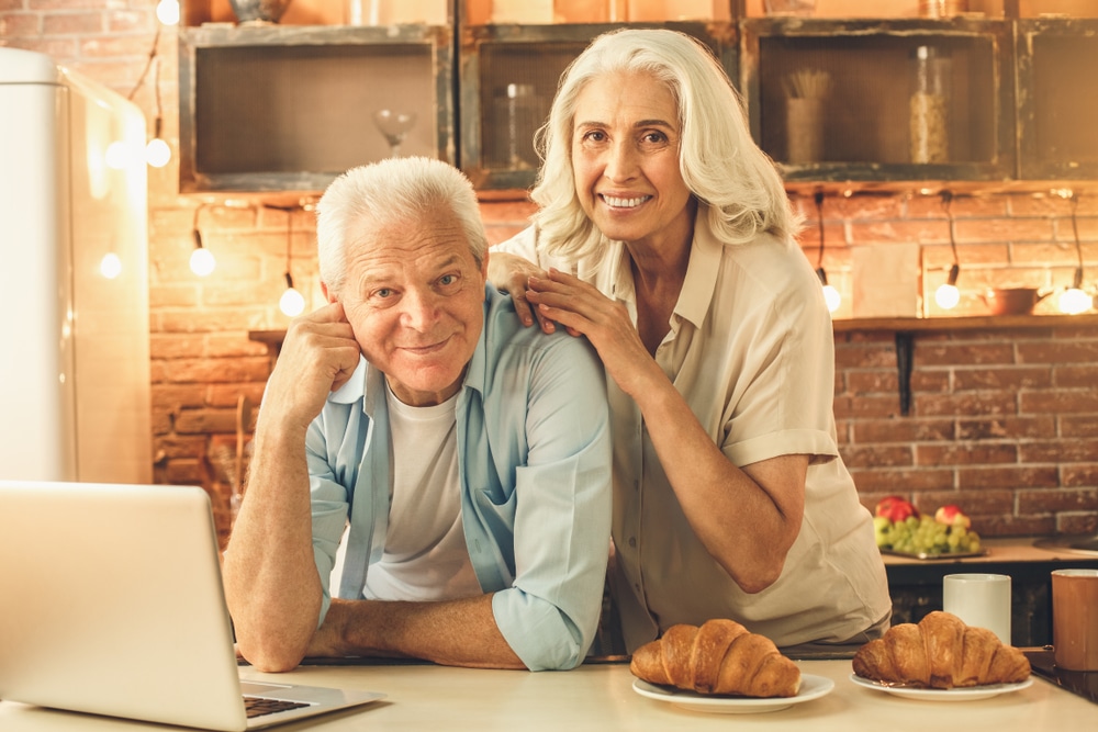 Senior couple in kitchen