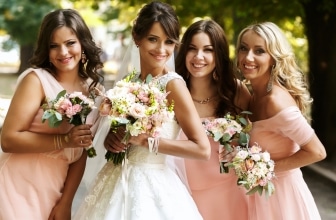 Bride and bridesmaids